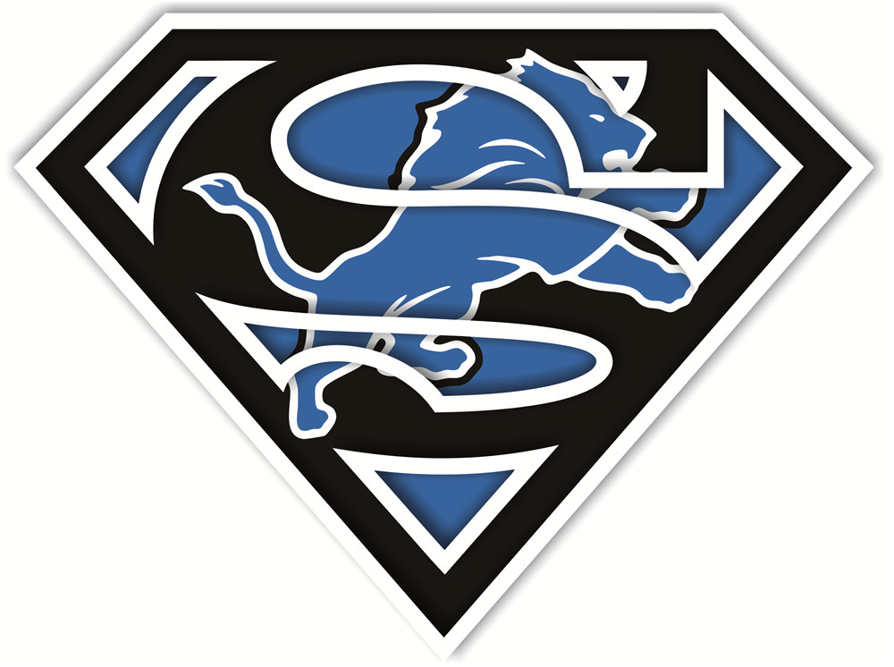 Detroit Lions superman logos fabric transfer